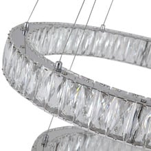Wesar Iron & Crystal LED 3 Light Pendant